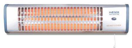 Incalzitoare si aeroterme - Radiator de baie HAEGER New Quartz, Putere 1200 W, Elemente cu quartz, 2 trepte 600/1200 W, Montare pe perete, Inclinare pana la 55°