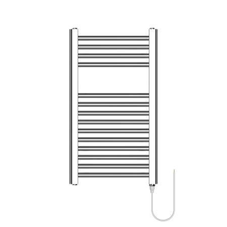 Incalzitoare si aeroterme - Radiator electric de baie portprosop HAEGER SINGLE, Dimensiuni 70x40 cm, Putere 150 W, 14 bare de incalzire, Incalzire cu lichid termic, Cromat