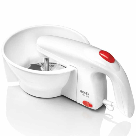 Mixere, tocatoare & roboti de bucatarie - Razatoare electrica HAEGER VITE VITE, Putere 25 W, 3 discuri de tocare fin/mediu/gros, Lame din inox, Dezasamblare usoara