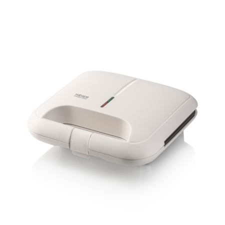 Electrocasnice bucatarie - Sandwich maker HAEGER cu 1 plita, Plita antiaderenta, Indicator luminos, Alb crem