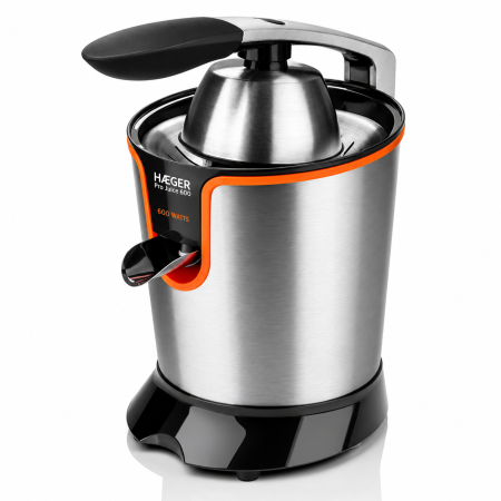 Storcatoare - Storcator de fructe HAEGER PRO JUICE 600, Corp din inox, Putere 600W, Sistem anti-picurare, Functionare silentioasa, Argintiu