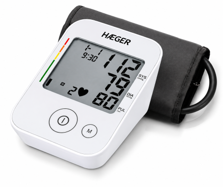 Electronice & Iluminat - Tensiometru de brat HAEGER DIGI HEART, 60 de memorii, Detectare aritmie cardiaca, Masurare oscilometrica precisa, Indicator OMS nivel tensiune, Alb