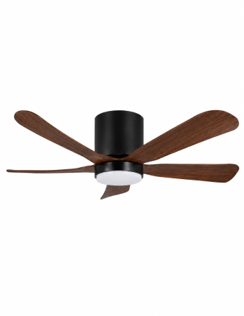 Electronice & Iluminat - Ventilator de tavan cu iluminare LED HAEGER DARK WOOD, Diametru 142 cm, Telecomanda, 6 viteze, Timer, 64 W, Silentios, Rotatie reversibila iarna/vara, Lemn inchis