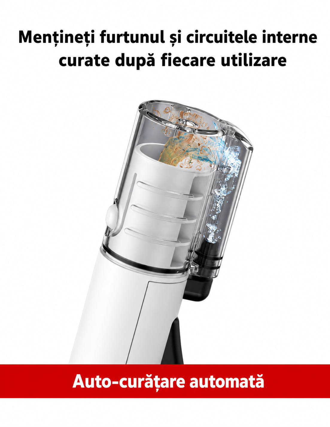 Aspirator cu spalare prin injectie-extractie HAEGER MAGIC CLEAN 750, Putere 750W, Rezervor dublu 1080ml/850ml, compact, Functie auto curatare, pentru covoare, canapele, tapiterie, Alb [12]