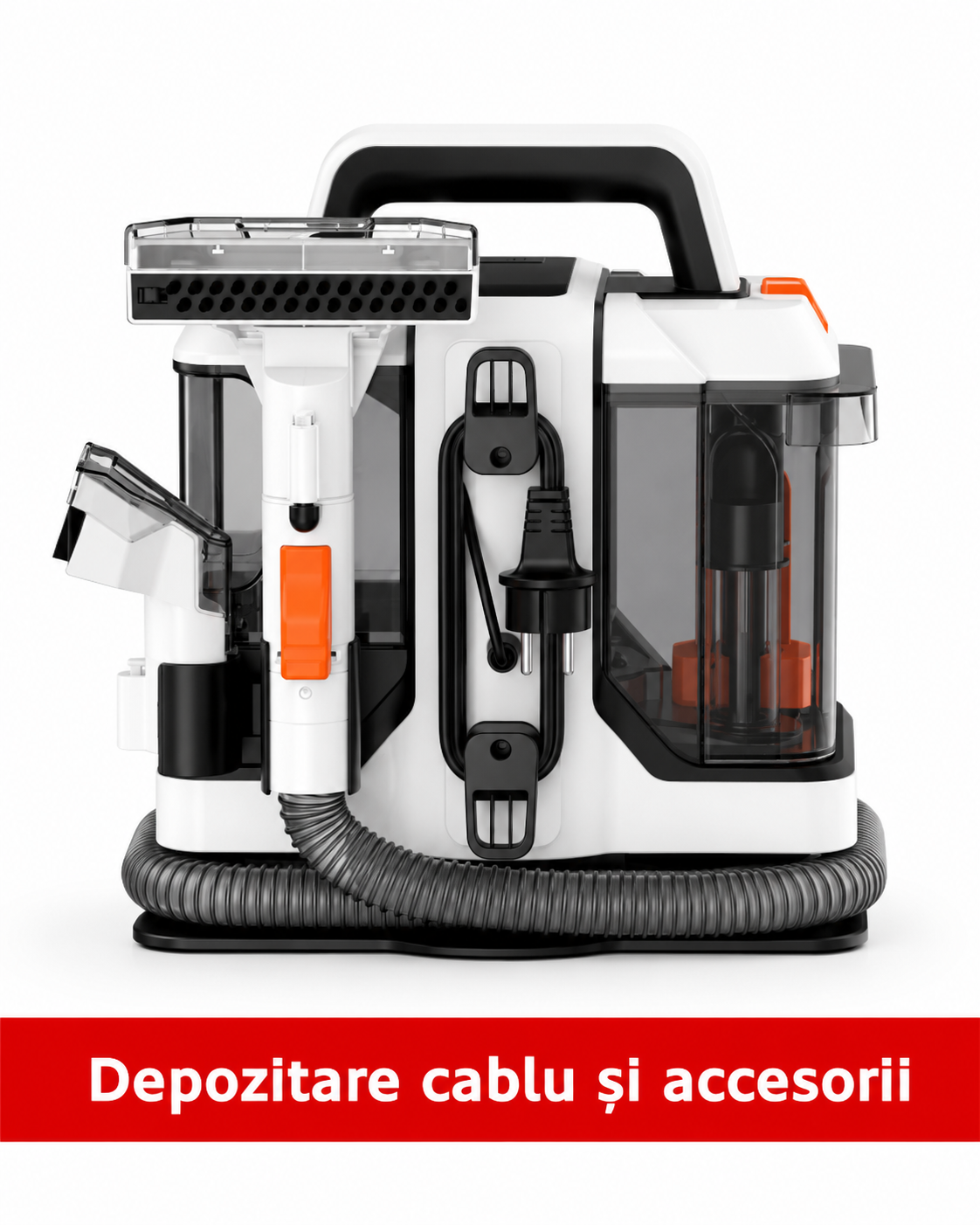 Aspirator cu spalare prin injectie-extractie HAEGER MAGIC CLEAN 750, Putere 750W, Rezervor dublu 1080ml/850ml, compact, Functie auto curatare, pentru covoare, canapele, tapiterie, Alb [8]
