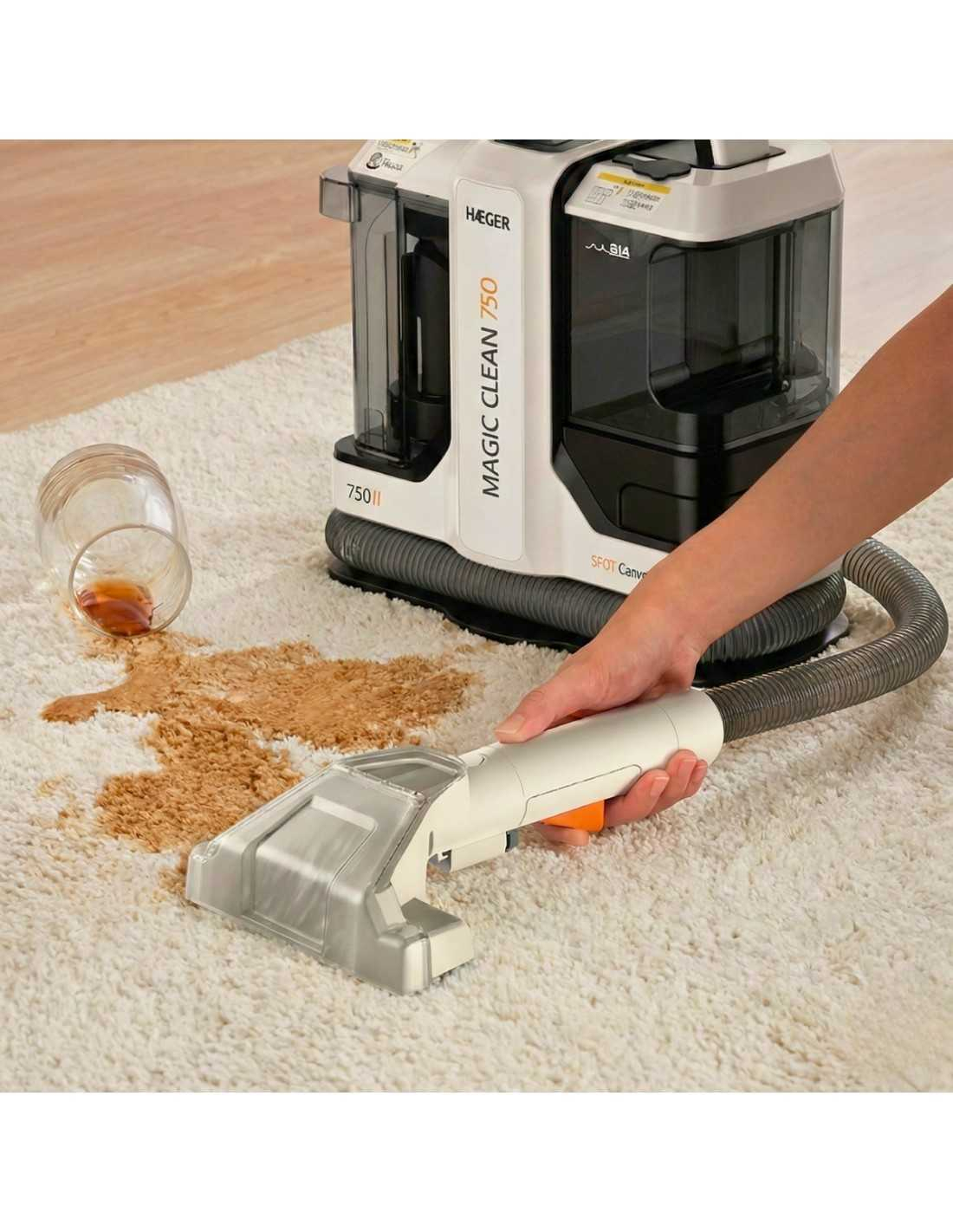 Aspirator cu spalare prin injectie-extractie HAEGER MAGIC CLEAN 750, Putere 750W, Rezervor dublu 1080ml/850ml, compact, Functie auto curatare, pentru covoare, canapele, tapiterie, Alb [3]