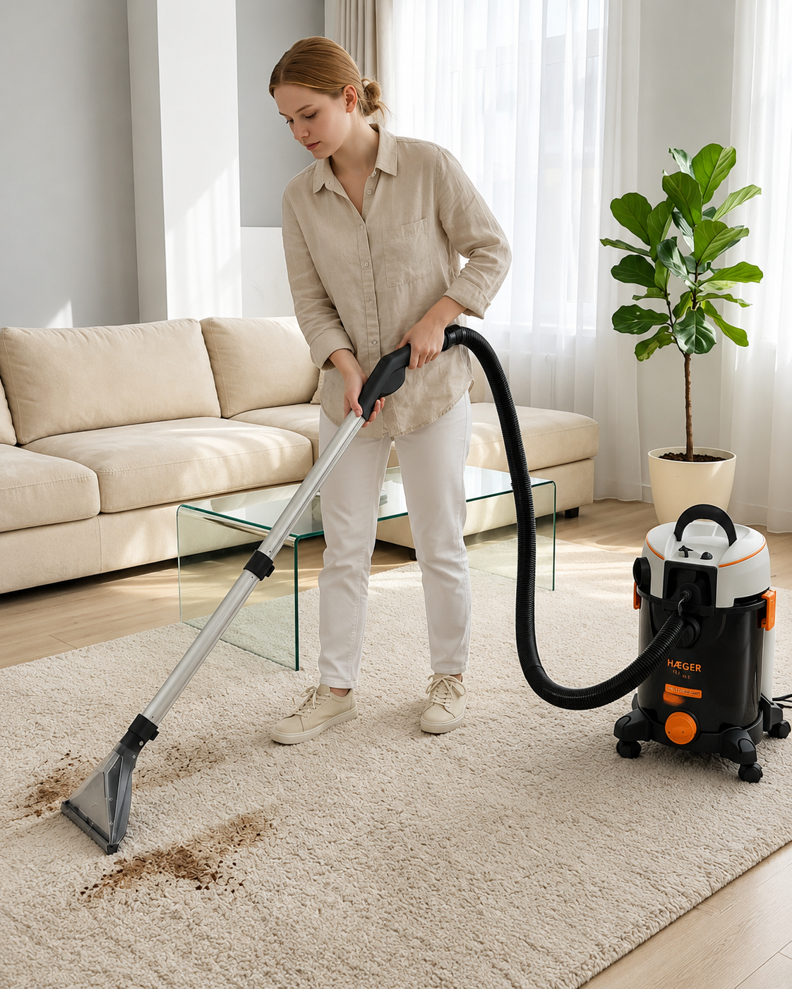 Aspirator cu spalare prin injectie - extractie HAEGER ULTRA CLEAN, putere 1400W, rezervor apa curata 4 litri, Apa murdara 20 litri, lungime cablu 3 metri, pentru covoare, canapele, textile, saltele, N [3]