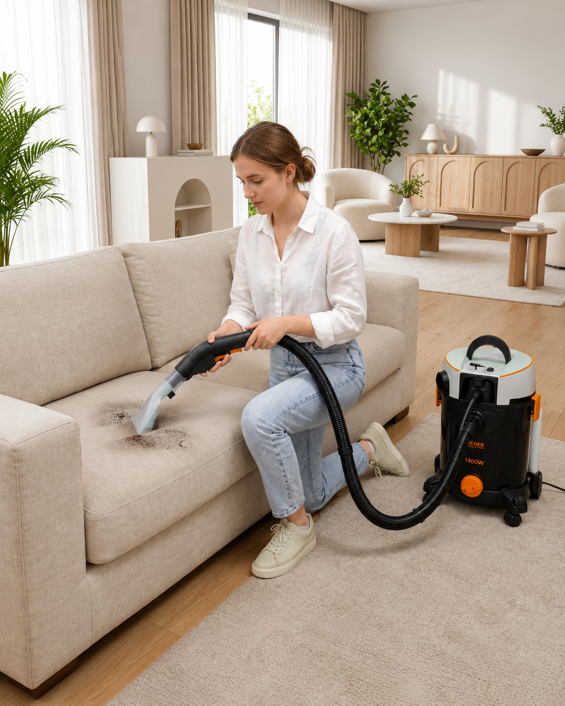 Aspirator cu spalare prin injectie - extractie HAEGER ULTRA CLEAN, putere 1400W, rezervor apa curata 4 litri, Apa murdara 20 litri, lungime cablu 3 metri, pentru covoare, canapele, textile, saltele, N [7]