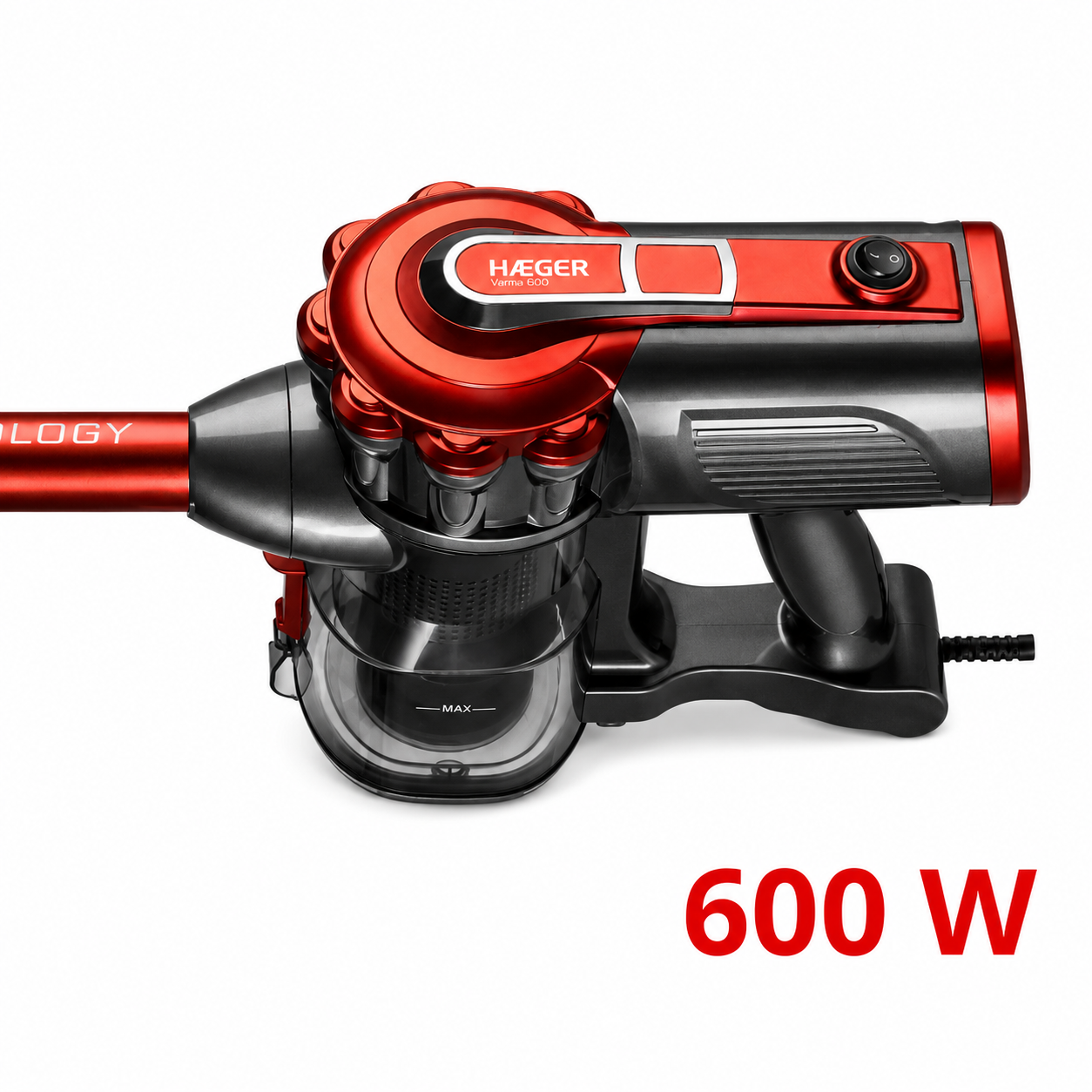 Aspirator vertical cu fir HAEGER VENUS 600, Putere 600W, recipient detasabil 600ml, Filtrare ciclonica cu aspiratie 18.5 kPa, Perii speciale pentru colturi si canapele, Silentios, Cablu 5m, Maro [2]