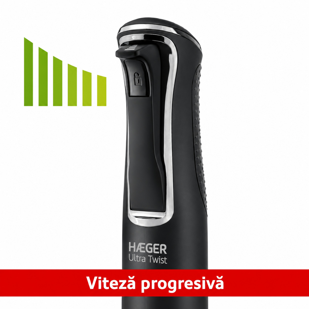 Blender vertical HAEGER ULTRA TWIST, Putere 1500W, maner ergonomic, putere reglabila, otel inoxidabil, lame din Titanium, 24 cm, Negru [3]
