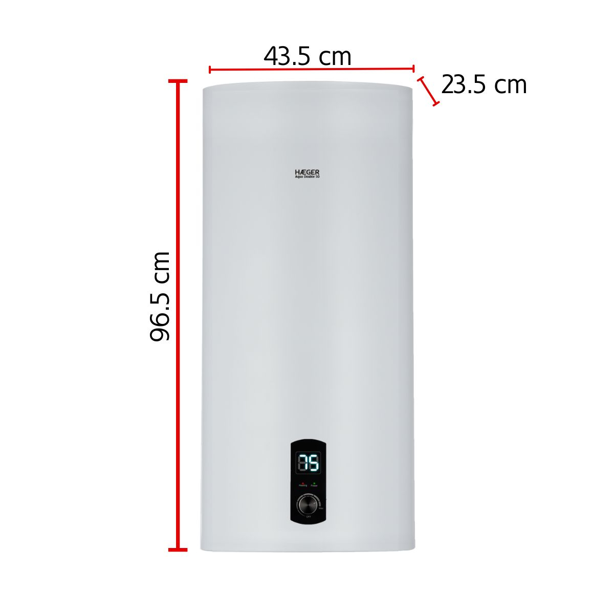 Boiler electric HAEGER AQUA DOUBLE 50, Capacitate 50 L, Putere 2000 W, 2 rezistente, Termostat reglabil, Montare pe perete [3]