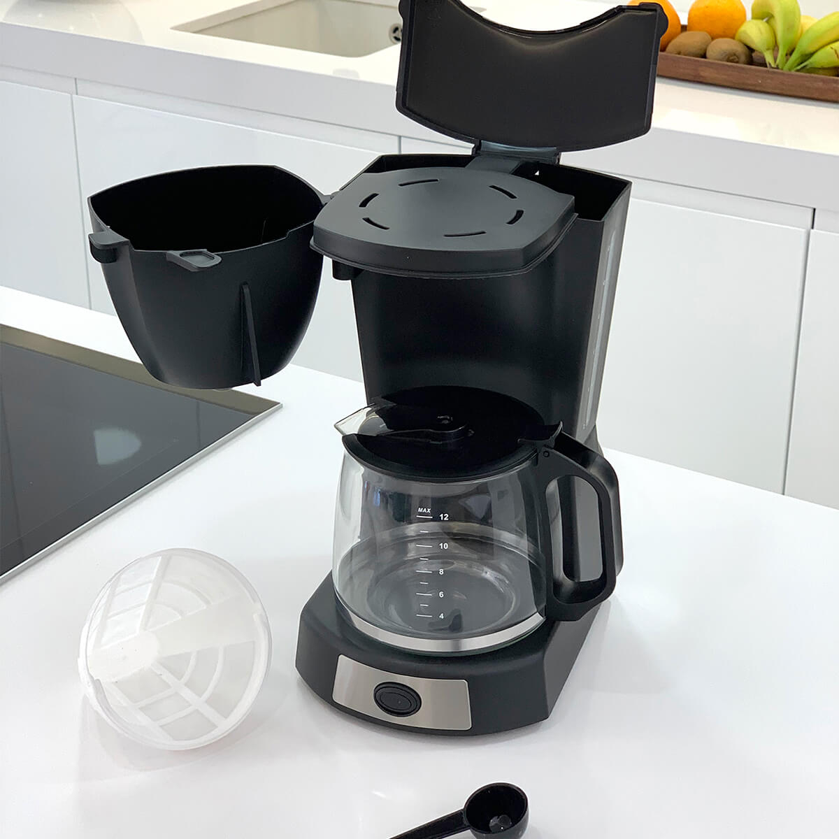 Cafetiera cu filtru HAEGER CAFE NOIR, Capacitate 12 cesti, Placa de mentinere la cald, Indicator nivel apa, Sistem anti-picurare, Cana din sticla [3]