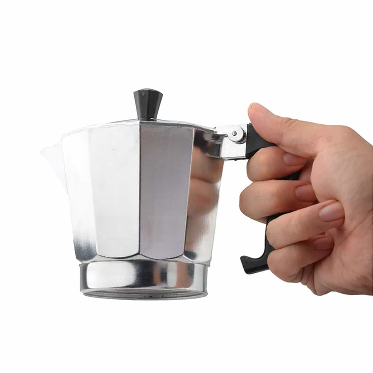 Cafetiera Moka HAEGER MOKA POT 12, Capacitate 12 cesti, Corp din aluminiu, Compatibila cu gaz/electric/vitroceramica, Supapa de siguranta, Argintiu [2]
