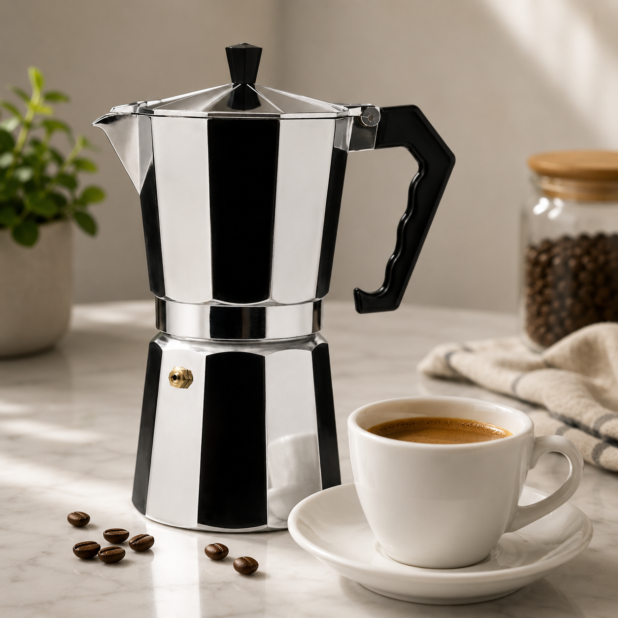 Cafetiera Moka HAEGER MOKA POT 9, Capacitate 9 cesti, Corp din aluminiu, Compatibila cu gaz/electric/vitroceramica, Supapa de siguranta, Argintiu [2]