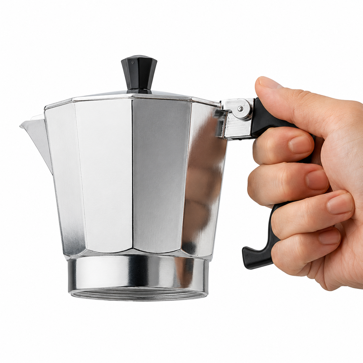Cafetiera Moka HAEGER MOKA POT 9, Capacitate 9 cesti, Corp din aluminiu, Compatibila cu gaz/electric/vitroceramica, Supapa de siguranta, Argintiu [6]