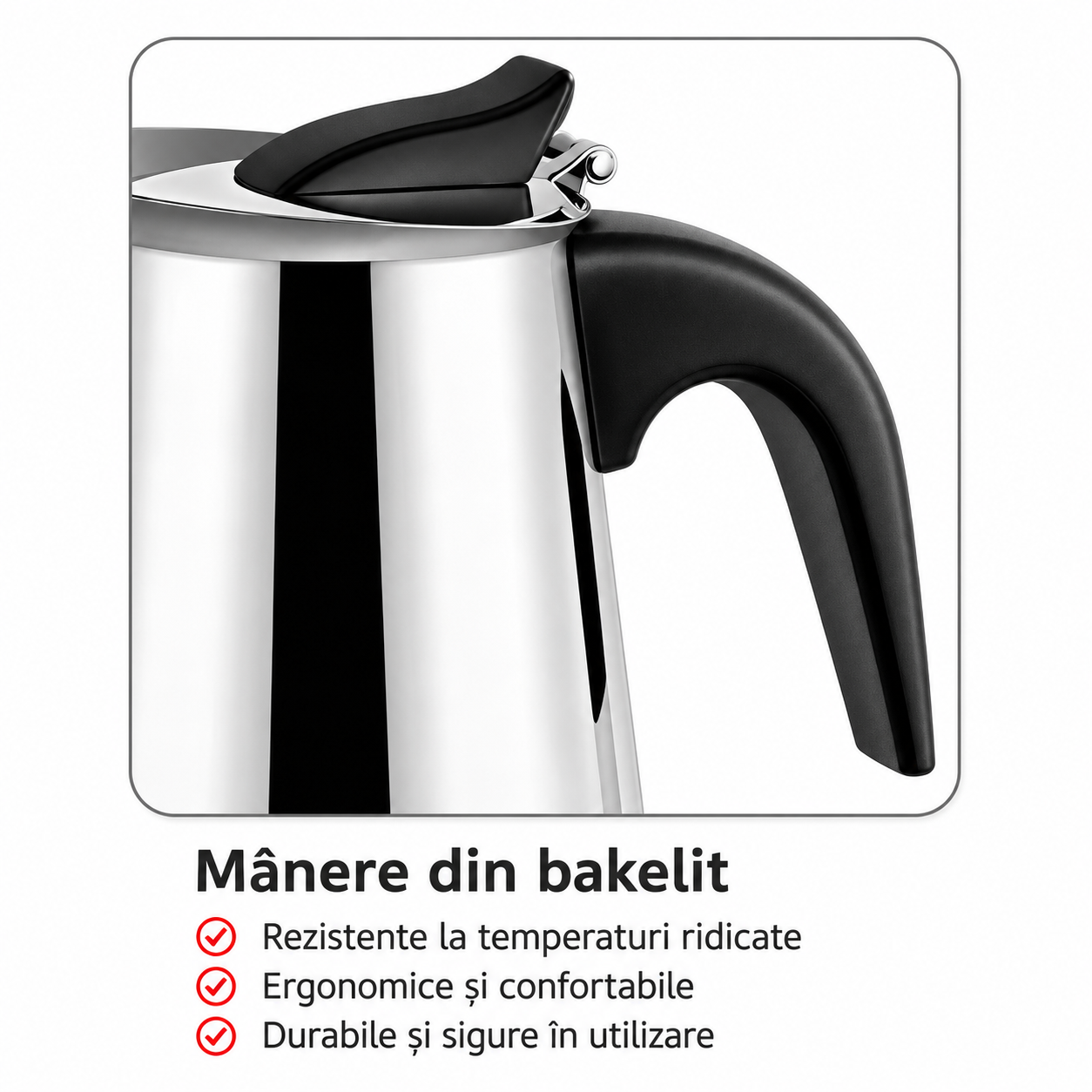 Cafetiera Moka HAEGER SS MOKA POT 10, Capacitate 10 cesti, Corp inox, Piese lavabile la masina de spalat vase, Compatibila cu toate tipurile de plite, Argintiu [4]