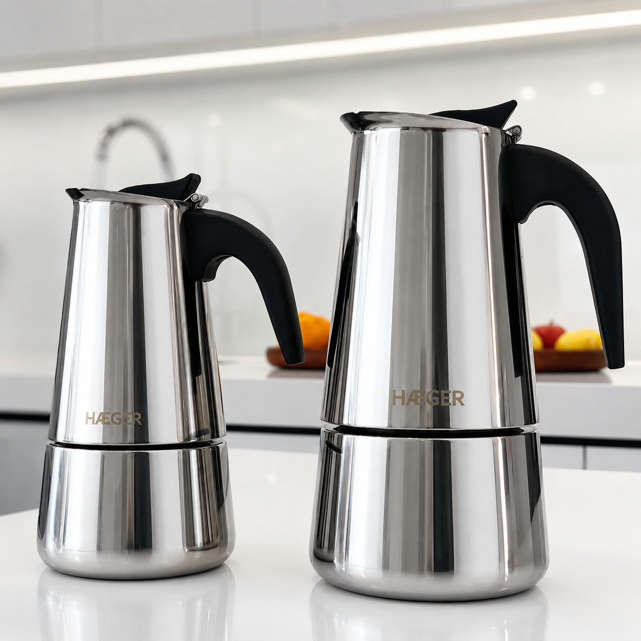 Cafetiera Moka HAEGER SS MOKA POT 10, Capacitate 10 cesti, Corp inox, Piese lavabile la masina de spalat vase, Compatibila cu toate tipurile de plite, Argintiu [6]