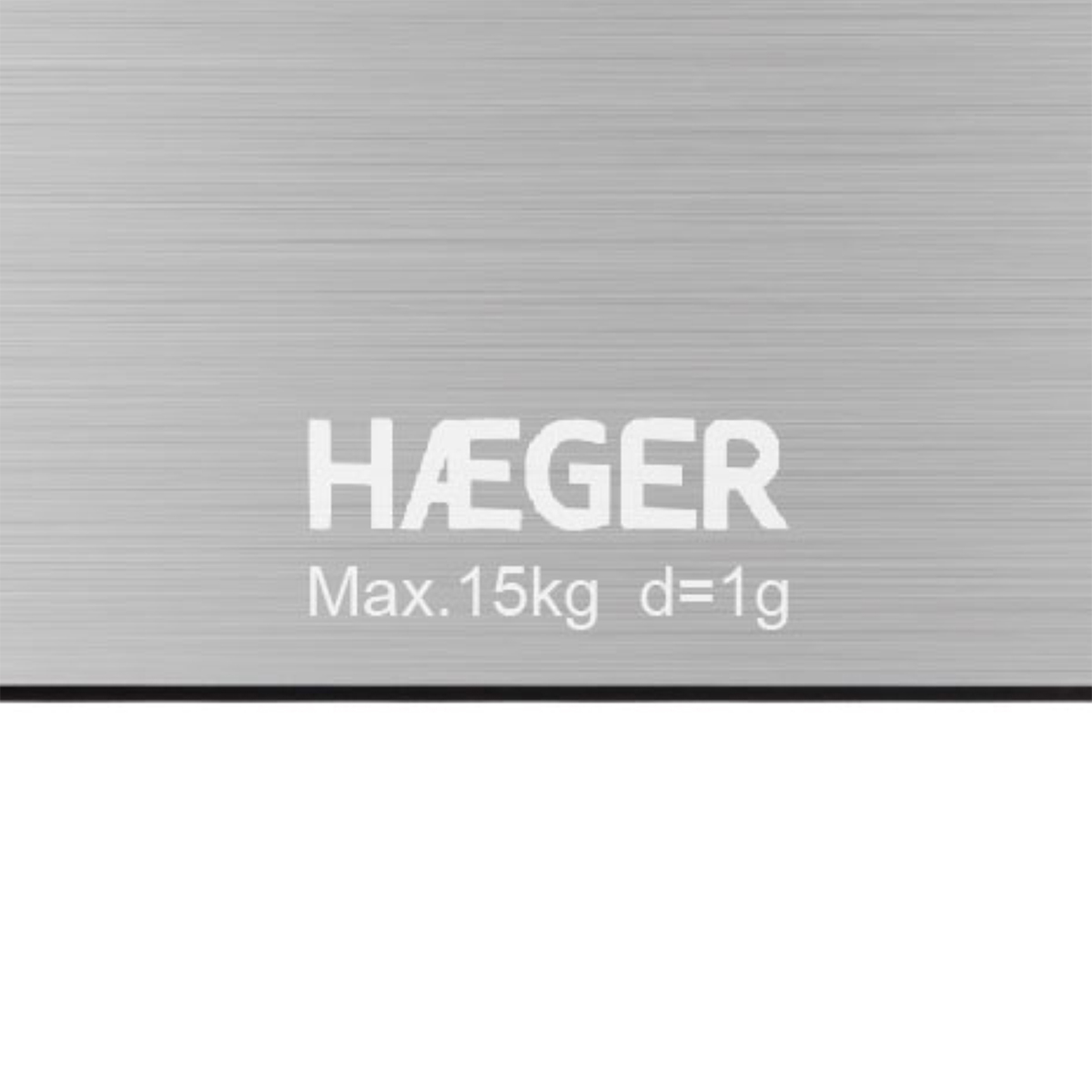 Cantar de bucatarie digital HAEGER STAINLESS, Capacitate 15 kg, Diviziune 1 g, Tehnologie Strain Gauge, Afisaj LCD, Suprafata din inox [1]