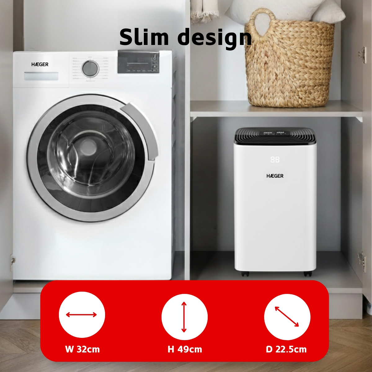 Dezumidificator digital HAEGER D-FORCE 20, Capacitate 20 L/zi, Putere 345 W, Recomandat pentru 35 mp [4]