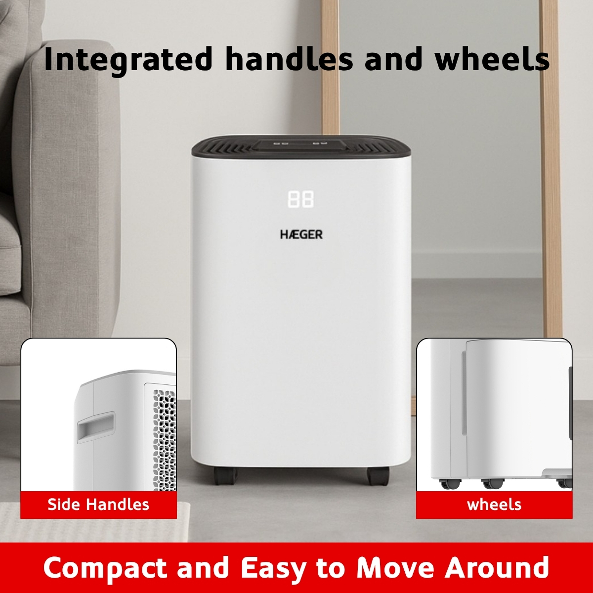 Dezumidificator digital HAEGER D-FORCE 20, Capacitate 20 L/zi, Putere 345 W, Recomandat pentru 35 mp [3]