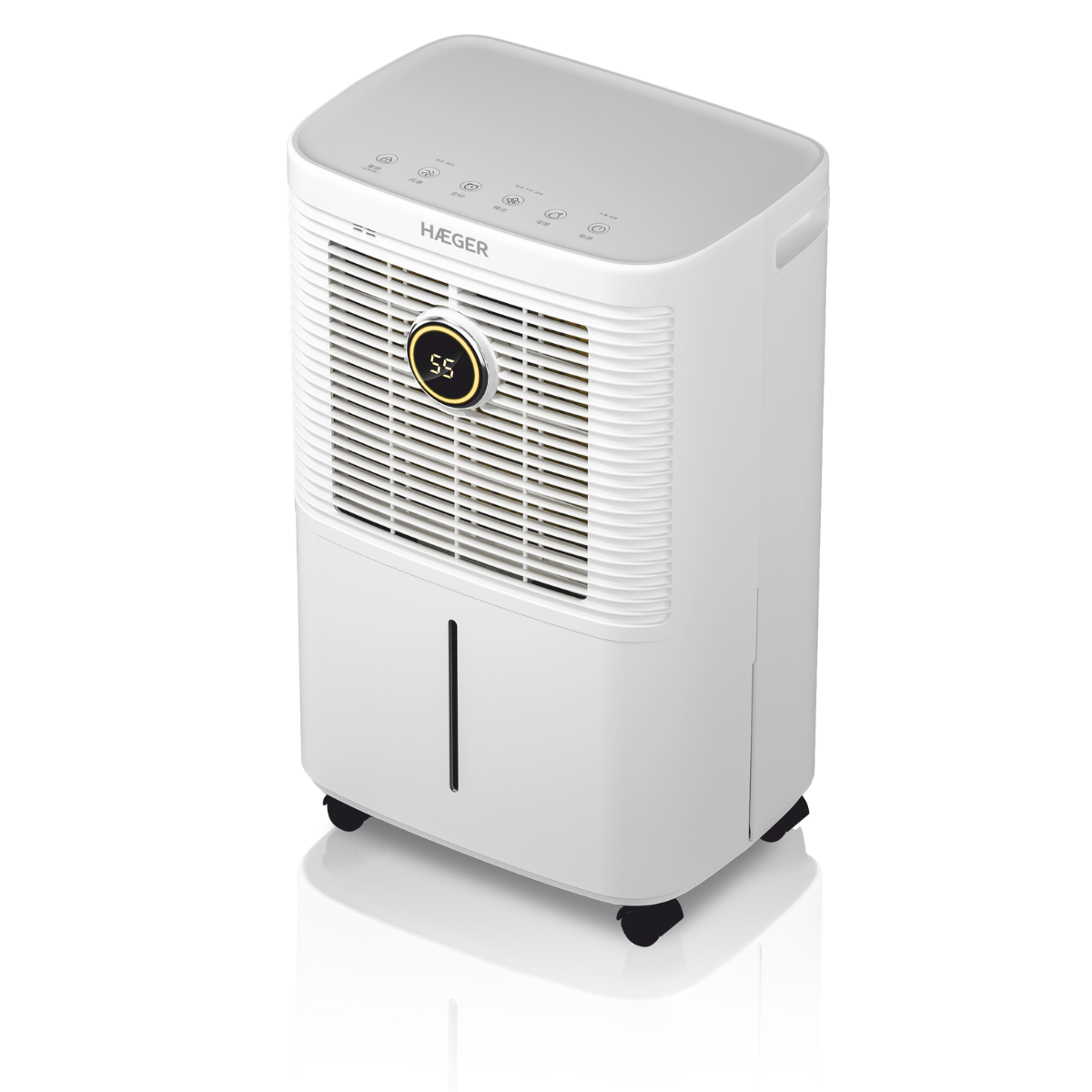Dezumidificator digital HAEGER DIGI DESUMI 10, Capacitate 10 L/zi, Display digital, Control tactilrezervor 1.6L, Drenaj continuu, Alb [1]
