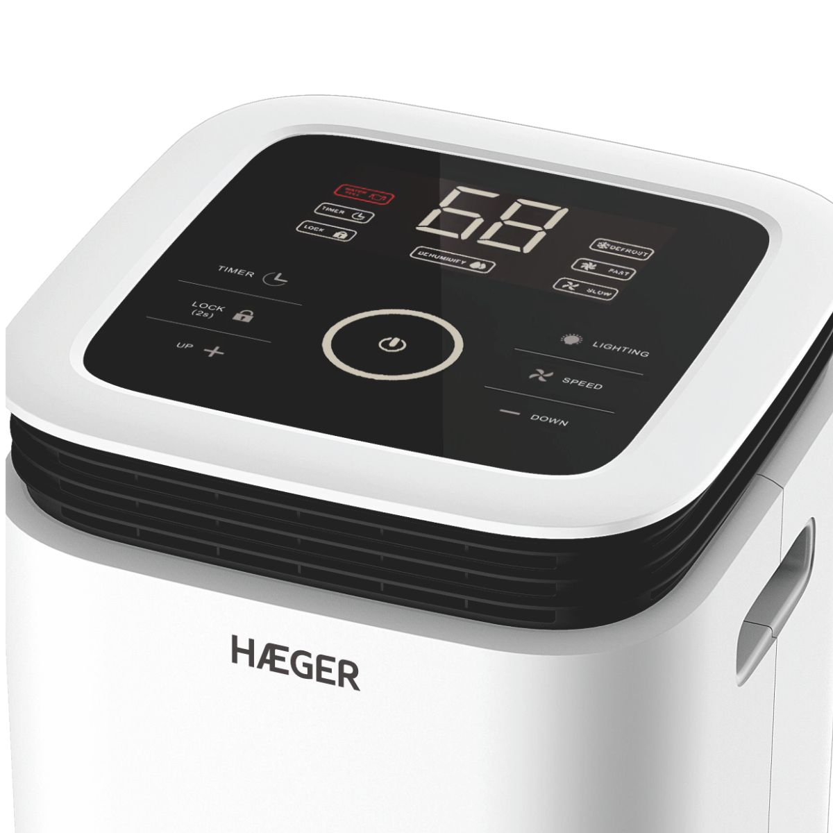 Dezumidificator digital HAEGER DIGI DESUMI 16, Capacitate 16 L/zi, display LED, rezervor 2.2L, drenaj continuu, Alb [1]