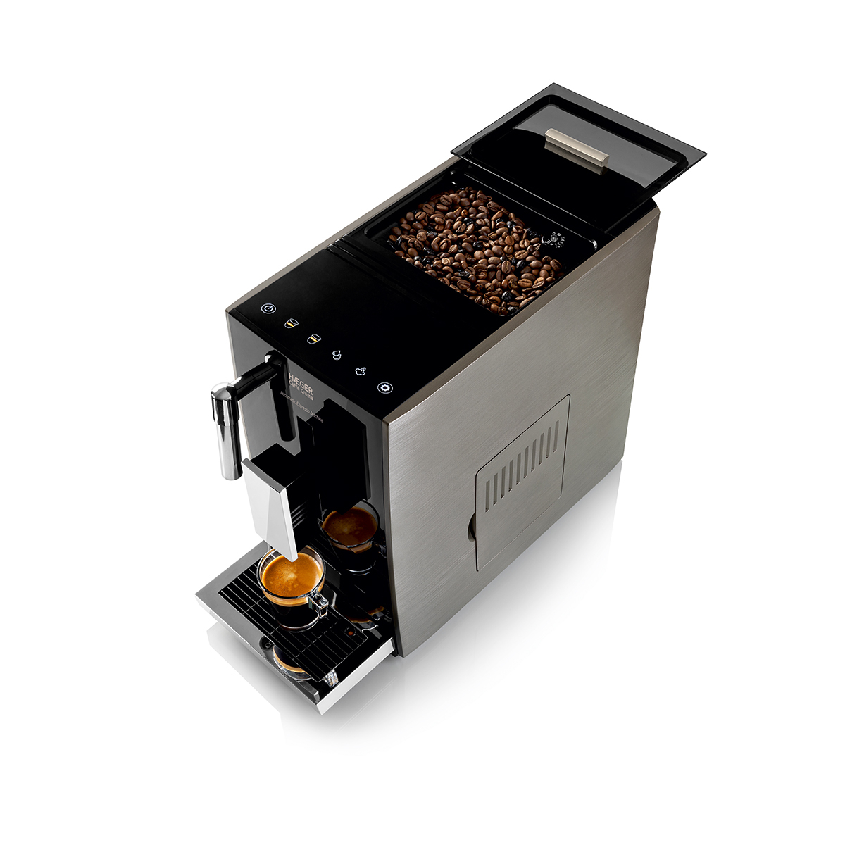 Espressor automat de cafea HAEGER CAFFE CREMA, Presiune 19 bar, Rezervor 1,2 L, Putere 1350 W, Macinis reglabil, Functie abur, Ecran tactil [1]
