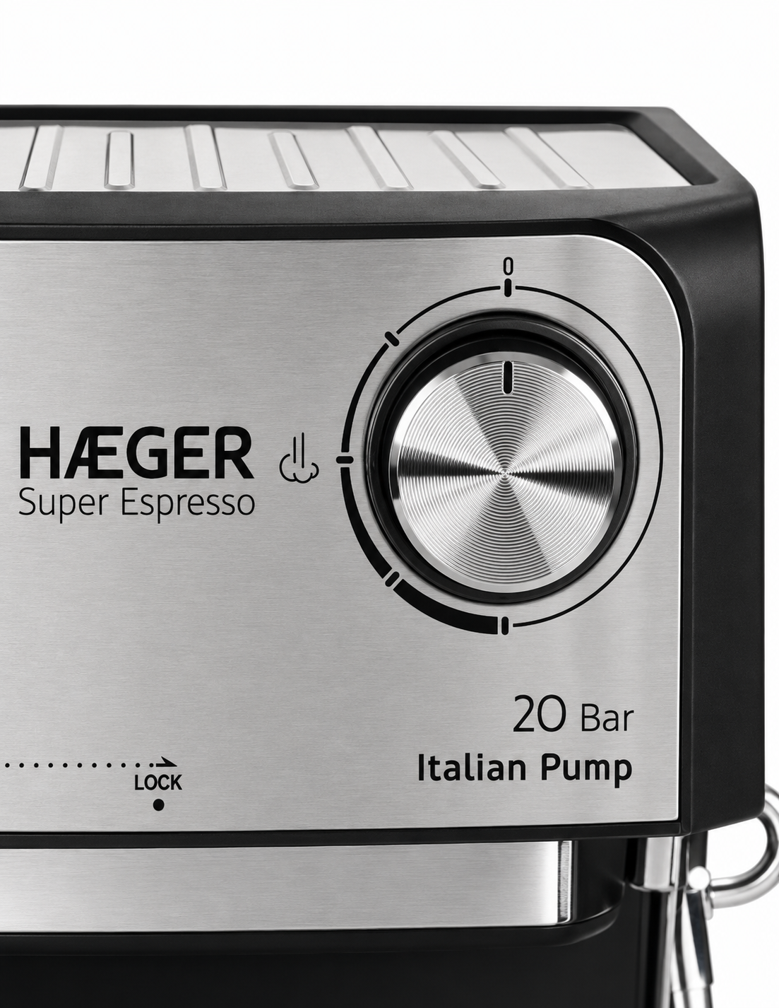 Espressor de cafea HAEGER SUPER ESPRESSO, Presiune 20 bar (pompa ULKA Italia), Cafea macinata si capsule, 1.6L, Extractie intensa cu aroma bogata, Incalzire cesti, Argintiu [6]