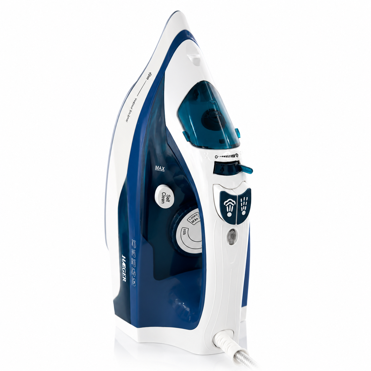 Fier de calcat cu abur HAEGER VAPOUR PRO, Talpa ceramica, 2700W, Jet abur pana la 75g/min, Sistem anti-calcar si auto-curatare, Abur vertical, Albastru [2]