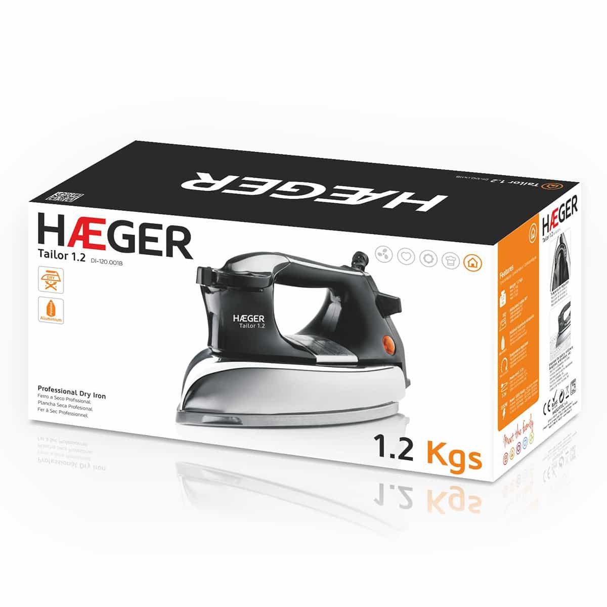 Fier de calcat uscat HAEGER TAILOR 1.2, Putere 1200 W, Greutate 1,2 kg, Cablu de 2,2 m, Uz profesional [3]