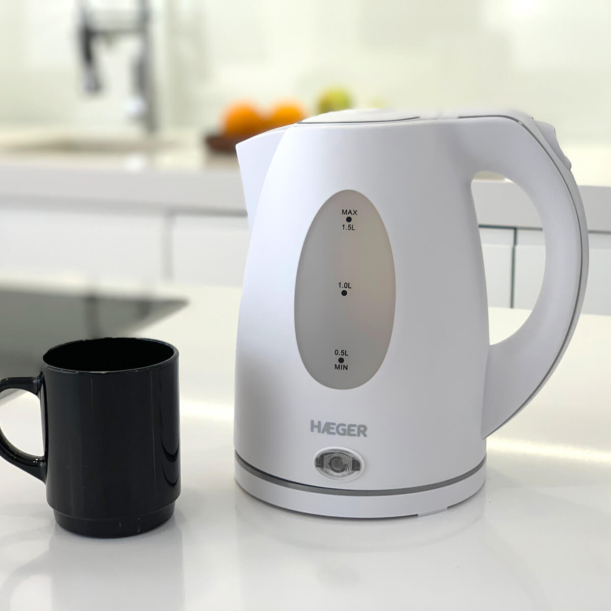 Fierbator electric HAEGER LONDON, Capacitate 1,5 L, Putere 2200 W, Baza rotativa 360 grade, Oprire automata, Protectie la supraincalzire [3]
