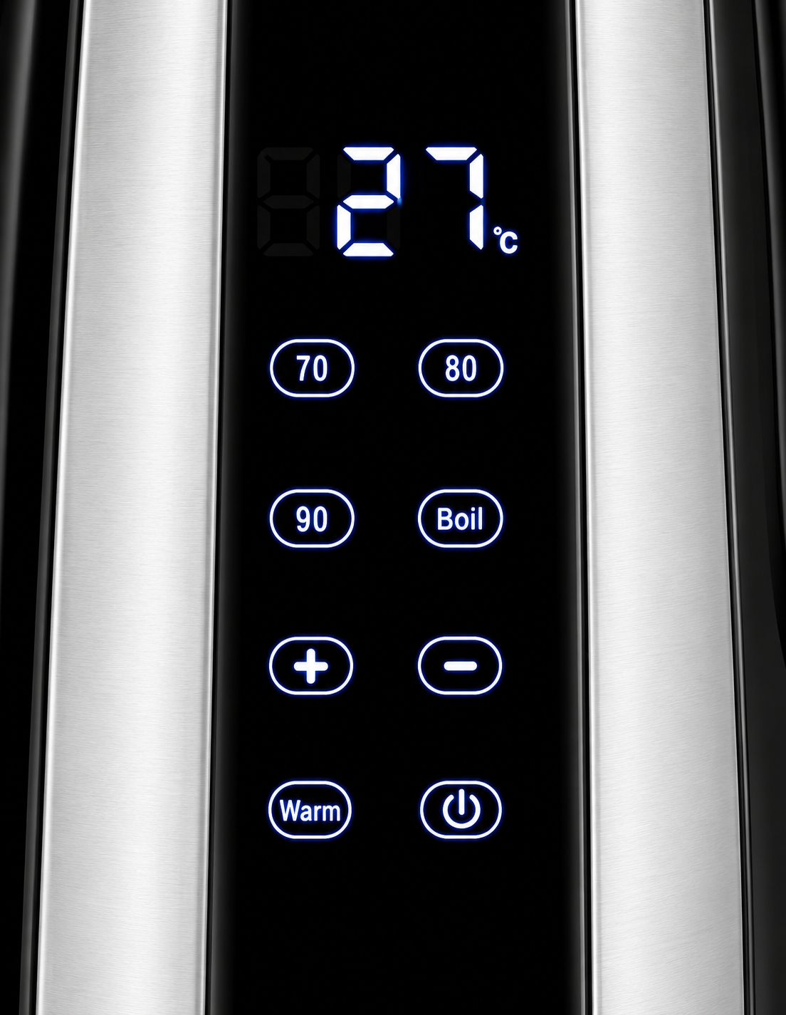 Fierbator HAEGER DIGIGLASS, Capacitate 1.7L, Putere 2200W, Control digital temperatura cu 5 functii, Pereti dubli din sticla, Negru [2]