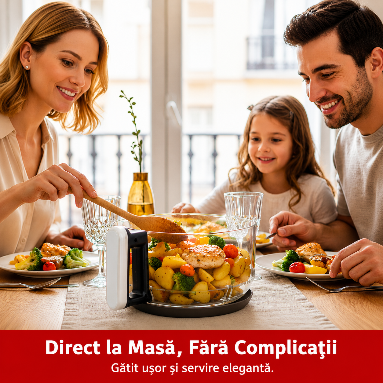 Friteuza cu aer cald HAEGER AIR GLASS, 1200W, Cuva din sticla 4.5L, 8 programe, Timer, Gatire sanatoasa cu aer cald 360 grade, Cuva usor de curatat, Crem [6]