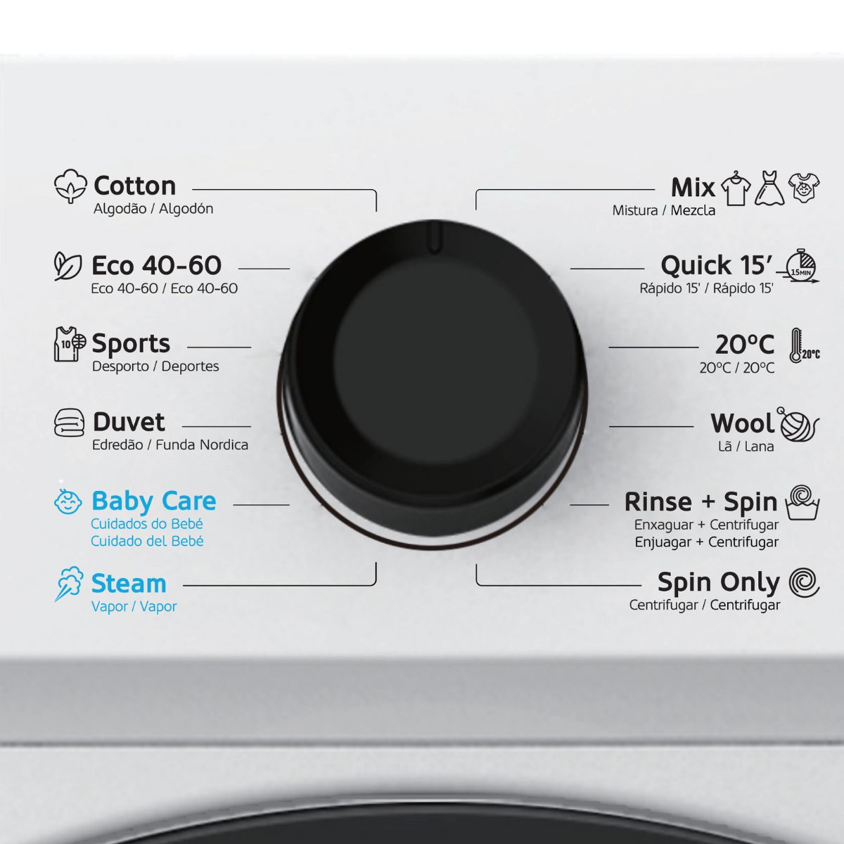 Masina de spalat rufe HAEGER AQUAGENTLE, Capacitate 7 kg, 1200 rpm, Clasa A, Motor Inverter BLDC, Afisaj digital [2]