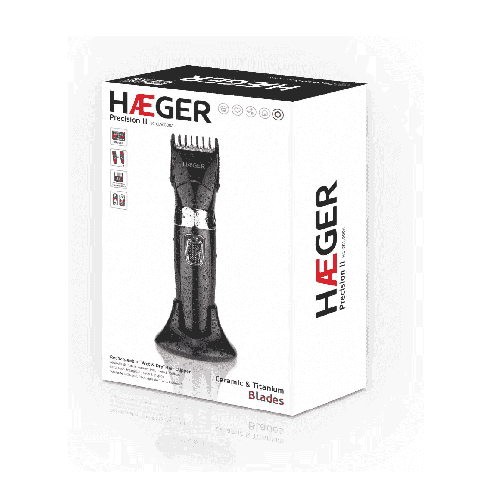 Masina de tuns HAEGER PRECISION II reincarcabila, Utilizare Wet & Dry, Design ergonomic, Uz profesional [3]