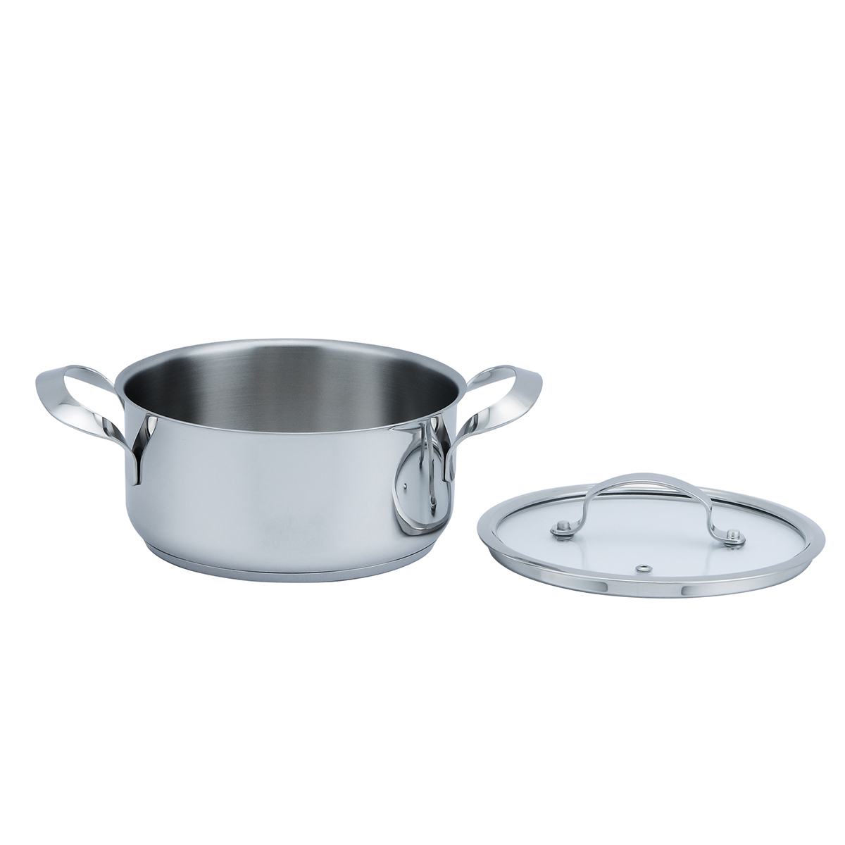 Oala HAEGER INOX POT 20H, Diametru 20 cm, Inaltime 9,5 cm, Corp din inox, Capac din sticla cu orificiu de aburi, Toate tipurile de plita, Inox [1]