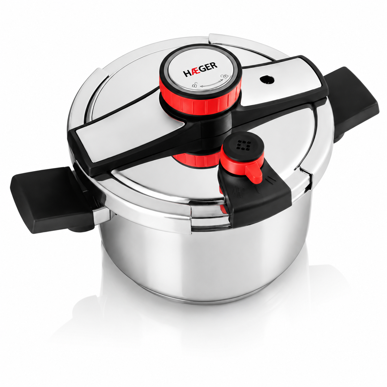 Oala sub presiune 2in1 HAEGER EASY COOKER 2 IN 1, 24 cm, Capacitate 8L, Corp din inox, 3 sisteme de siguranta, Compatibila cu toate tipurile de plite, otel inoxidabil, Argintiu [3]
