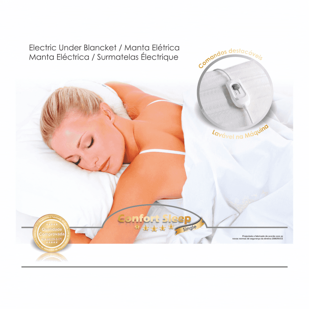 Patura electrica HAEGER COMFORT SLEEP, Pentru 1 persoana, 3 trepte de temperatura, Protectie la supraincalzire, Telecomanda, Lavabila [1]
