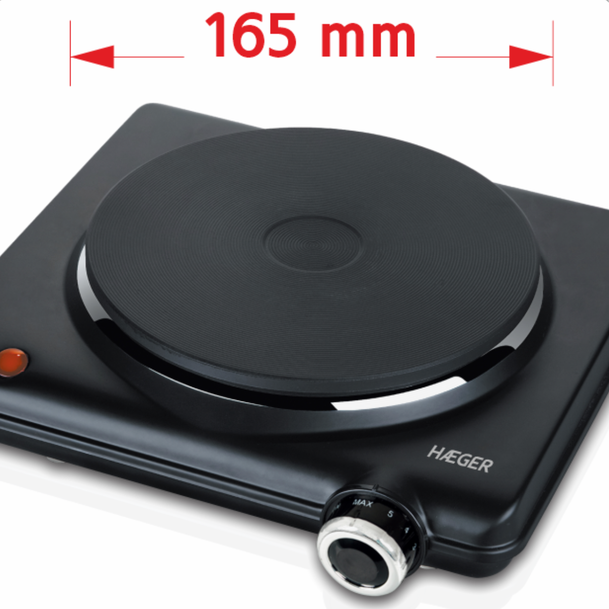 Plita electrica HAEGER DISC, Putere 1500 W, Diametru 165 mm, Oprire automata de siguranta cu siguranta termica, Design compact, Negru [2]