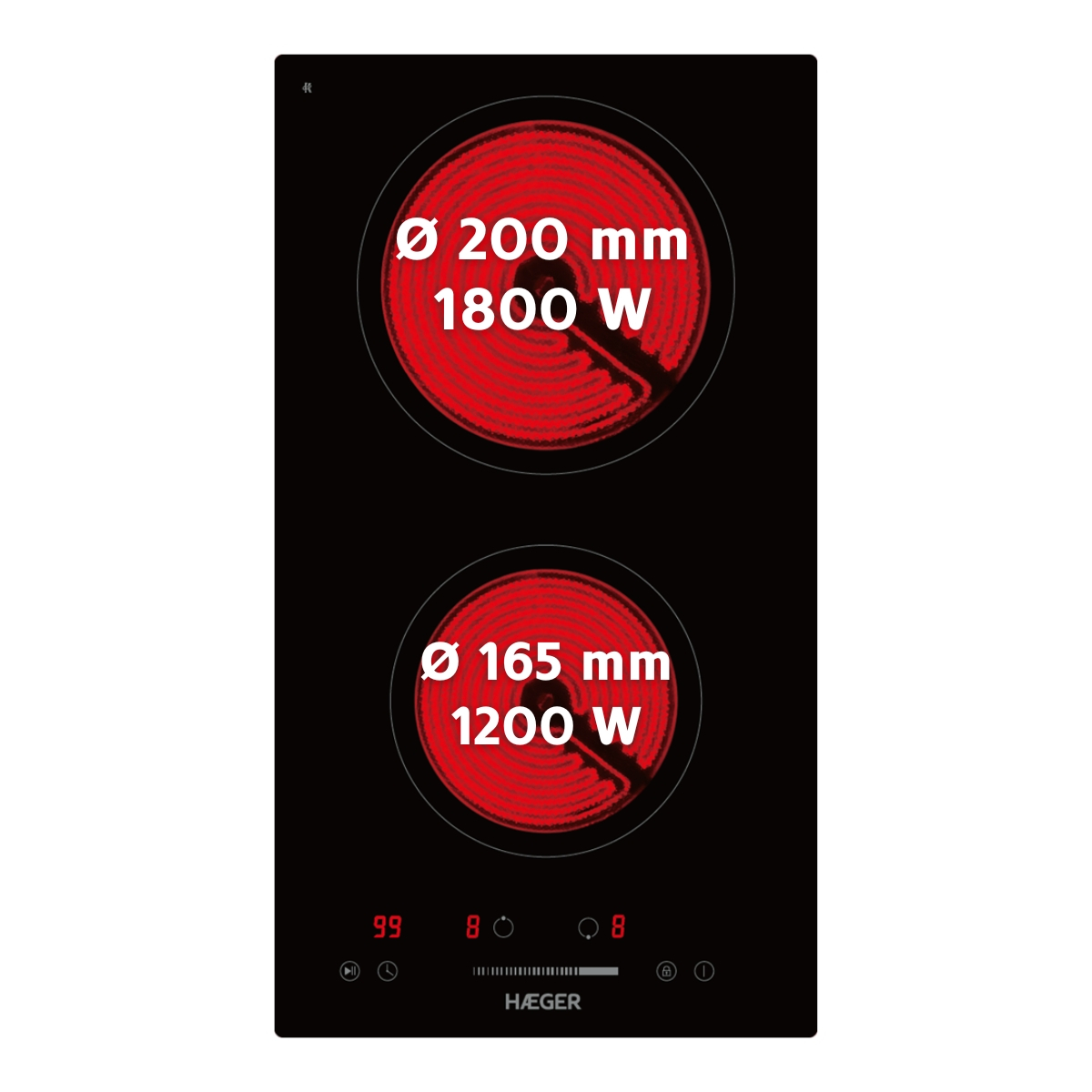 Plita vitroceramica incorporabila HAEGER, Comenzi tactile, Latime 60 cm [2]