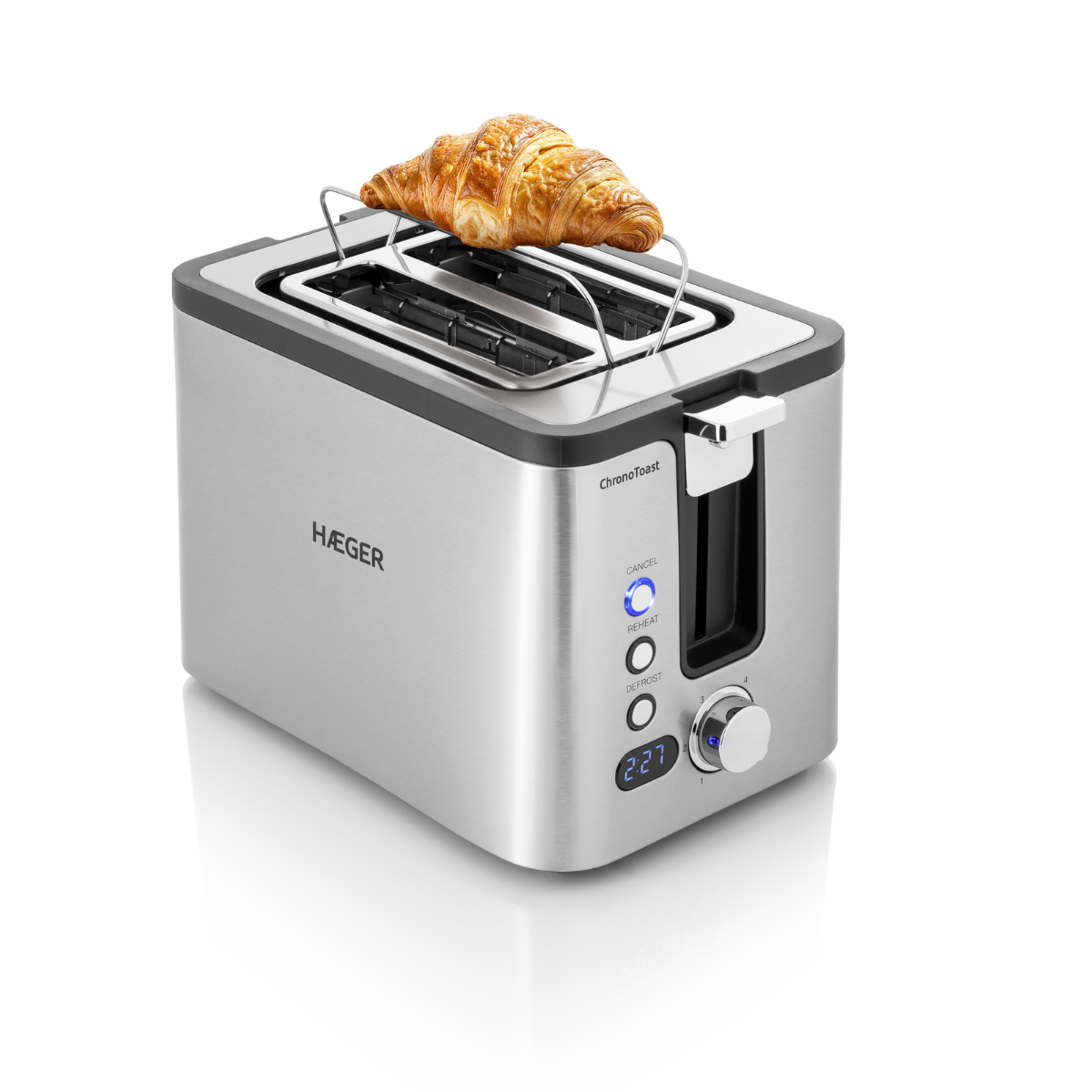 Prajitor de paine HAEGER CHRONOTOAST, Putere 800 W, 2 fante, Nivele de rumenire reglabile, Timer [4]