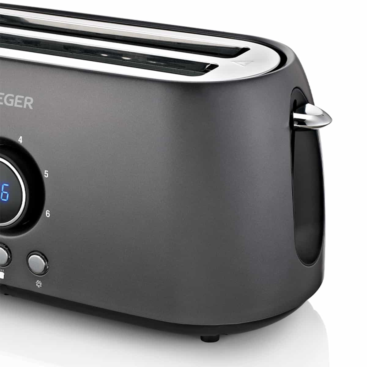Prajitor de paine HAEGER FUTURE PLUS digital, Putere 1400 W, 2 fante lungi, 6 nivele de rumenire, Timer, Tava pentru firimituri [4]