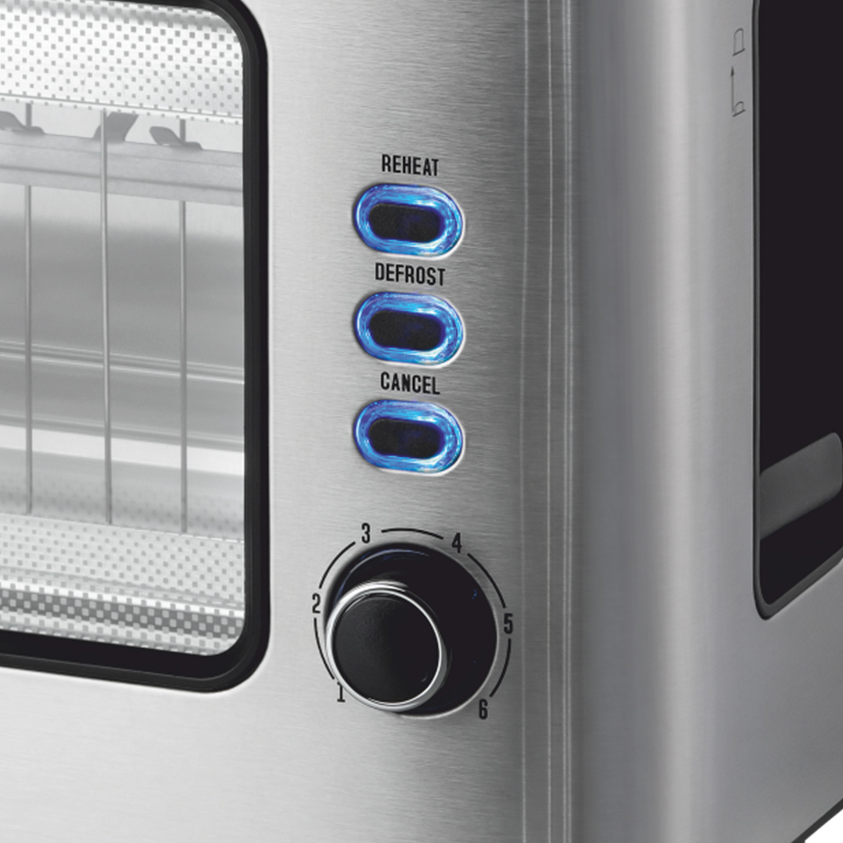 Prajitor de paine HAEGER WINDOW, Putere 1000 W, 1 fanta extra-lata, 6 nivele de rumenire, Carcasa din inox, Inox [3]