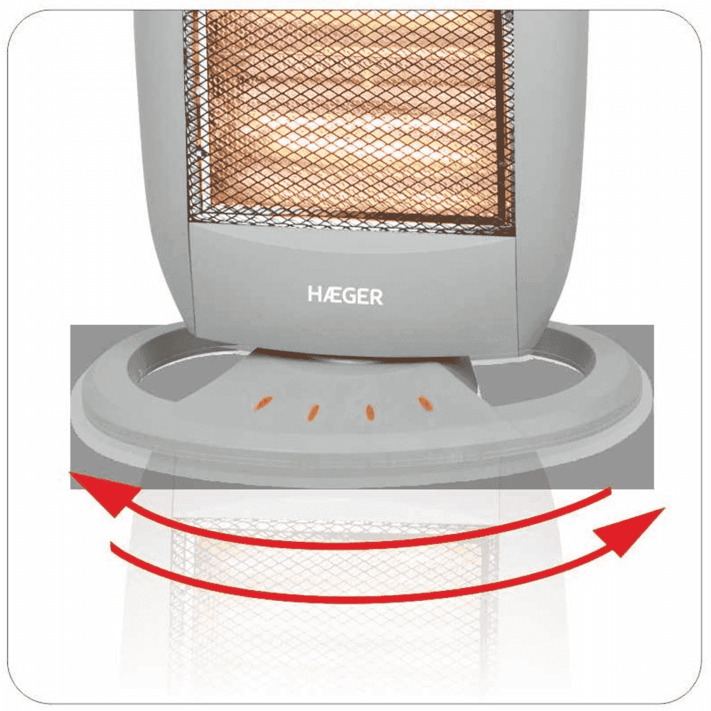 Radiator cu halogen HAEGER HALO PLUS 1200, Putere 1200 W, Element de incalzire cu halogen, Oscilatie automata 70 grade, Oprire automata la rasturnare [3]