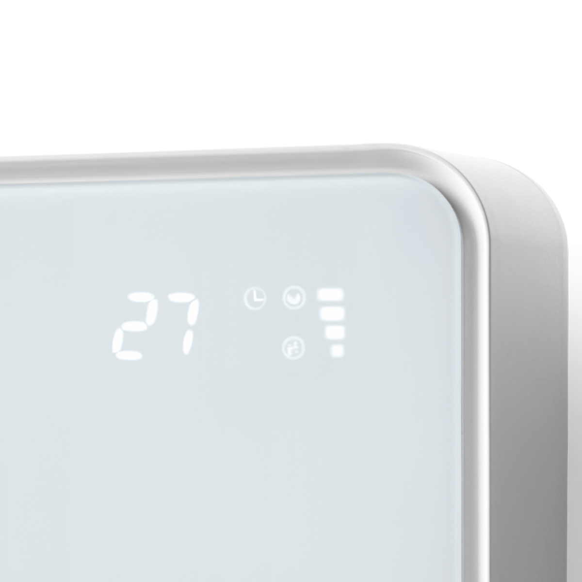 Radiator de perete ceramic HAEGER iSHINE, Putere 2000 W, 2 trepte 1000/2000 W, Suprafata din sticla, Ecran digital, Telecomanda, Termostat reglabil [4]