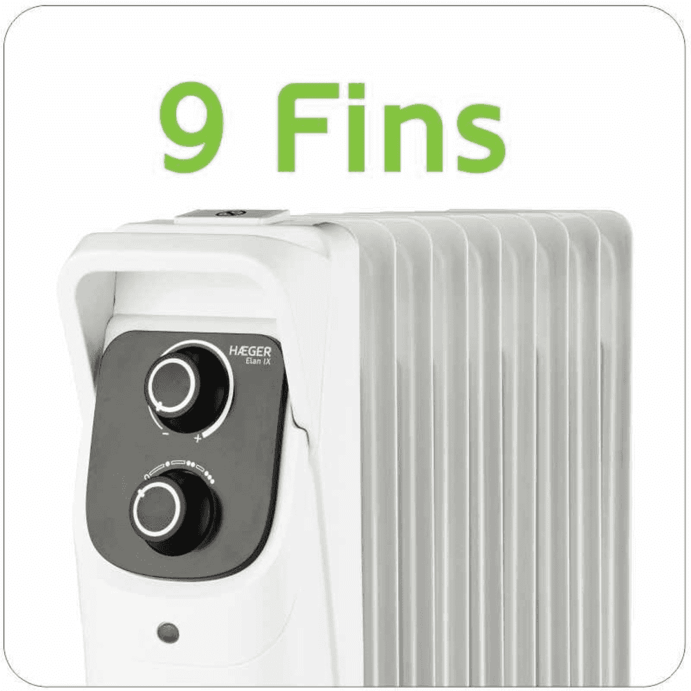 Radiator electric cu ulei HAEGER ELAN IX, 9 elementi, Putere 2000 W, 5 canale de ulei, 3 trepte de incalzire, Termostat reglabil, Protectie termica [1]