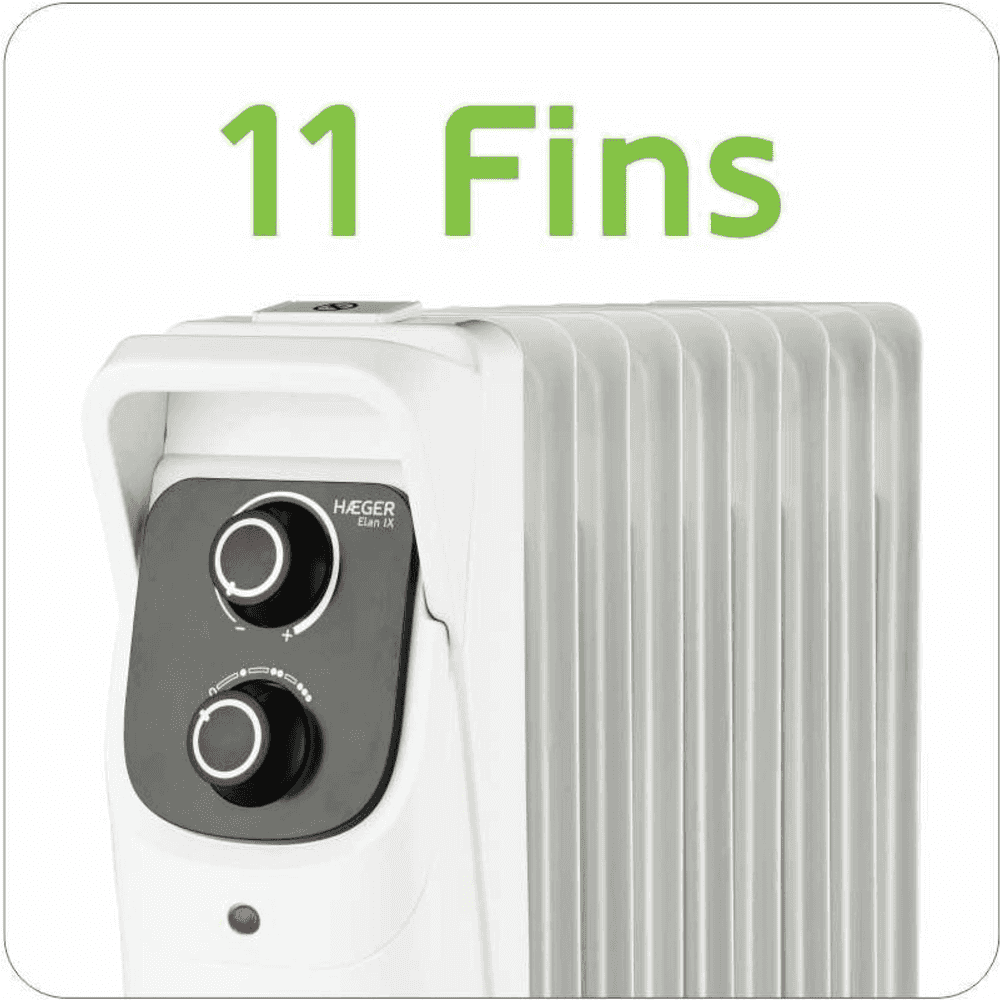 Radiator electric cu ulei HAEGER ELAN XI, 11 elementi, Putere 2500 W, 5 canale de ulei, 3 trepte de incalzire, Termostat reglabil, Protectie termica [1]