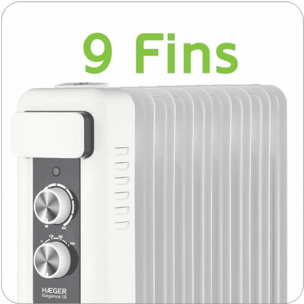 Radiator electric cu ulei HAEGER ELEGANCE IX, 9 elementi, Putere 2000 W, 5 canale de ulei, 3 trepte de incalzire, Termostat reglabil [1]