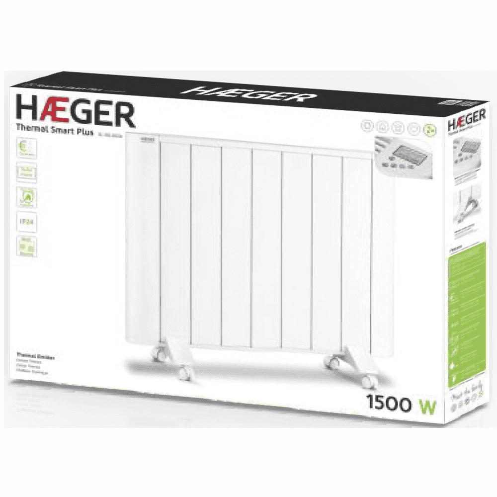 Radiator electric HAEGER THERMAL SMART PLUS, Putere 1500 W, Afisaj digital, Program saptamanal de temperatura, Consum redus [3]
