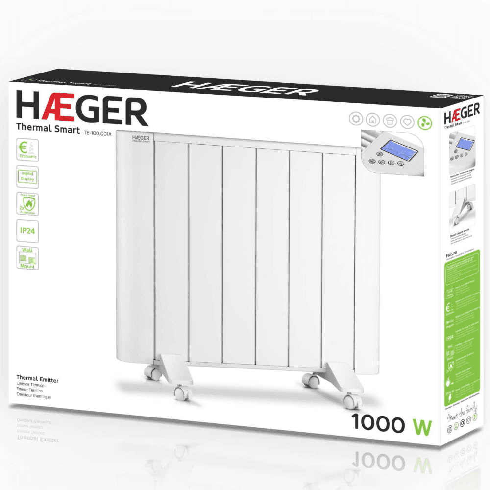 Radiator electric HAEGER THERMAL SMART, Putere 1000 W, Afisaj digital, Program saptamanal de temperatura, Consum redus [3]